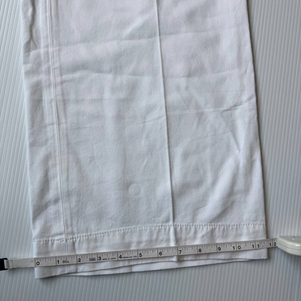 Talbots Wide Leg Pant White NWT Sz 14 Cotton Modal Trouser Chino Summer Resort - Picture 9 of 15